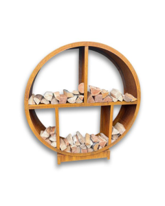 Corten Steel Log Store - Round