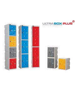 Plastic Ultrabox & Ultrabox Plus+ Lockers available in multiple colours red