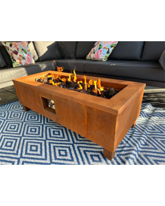 Premium Corten Steel Rectangular Gas Fire Pit