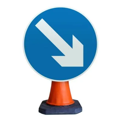 Keep Right Cone Sign Keep Right Cone Sign